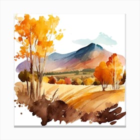 Watercolor Autumn Landscape 58 Canvas Print