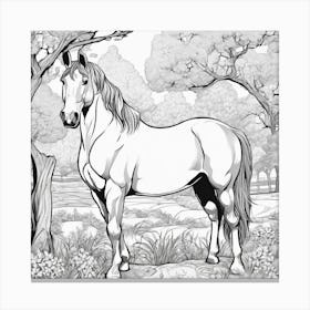 Horse In The Woods Canvas Print