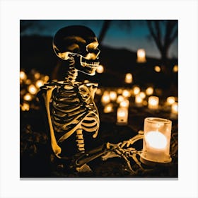 Skeleton In The Dark Canvas Print