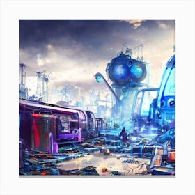 Futuristic City slum Canvas Print