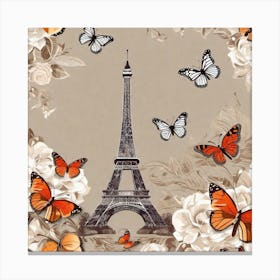 Paris With Butterflies 165 Canvas Print