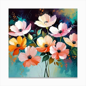 Flowers Oil Painting Abstract Painting Art 9 Art Print 0 Canvas Print