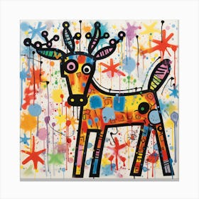 Deer Abstract Christmas Canvas Print