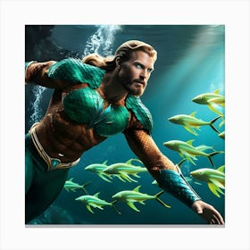 A Dramatic High Contrast Cinematic Photograph Of Aquaman 1 Canvas Print