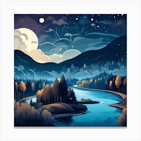 Night Landscape Canvas Print