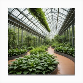 Greenhouse With Plants Canvas Print