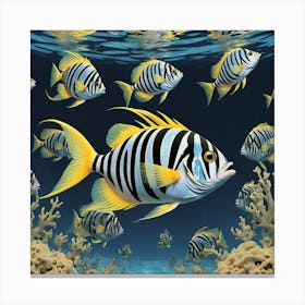 Striped Fishes Canvas Print