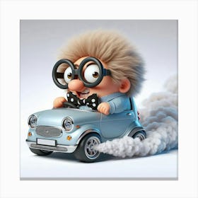 Cartoon Character Driving A Car 10 Canvas Print