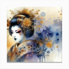 Japan Traditional Geisha Illustration By Ad 80 Canvas Print