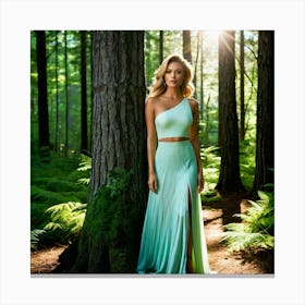 Girl In A Forest Canvas Print