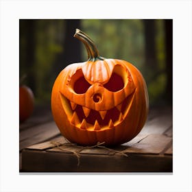 Halloween Pumpkin Carving Canvas Print
