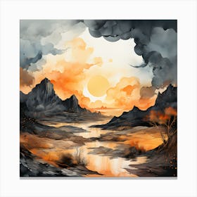 Sunset In The Mountains Canvas Print