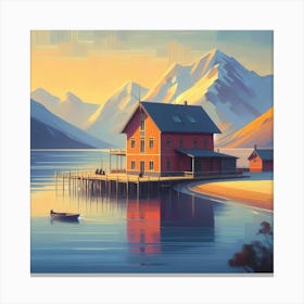 House By The Lake 3 Canvas Print