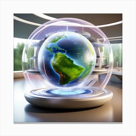 Earth In A Glass Dome Canvas Print