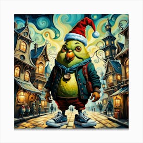 Santa Bird Canvas Print