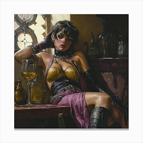 Sexy Steampunk Woman Intergalactic Mermaid 1 Canvas Print