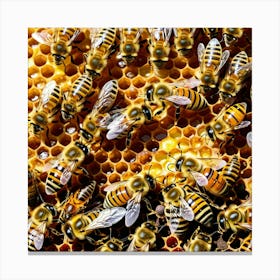 Bees On The Hive Canvas Print