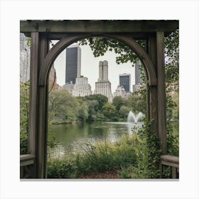 Central Park Lake Canvas Print