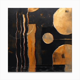 Abstract Painting Black And Gold Wall Art 2 Canvas Print