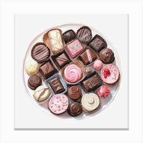 Plate Of Chocolates Canvas Print