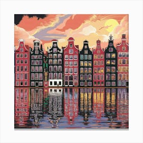 Amsterdam At Sunset Canvas Print