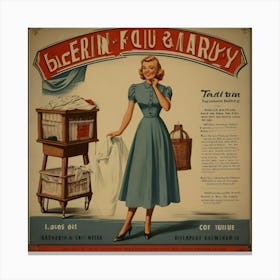 Default Default Vintage And Retro Laundry Advertising Aestethi 3 Canvas Print