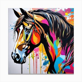 Colorful Horse Painting 1 Canvas Print