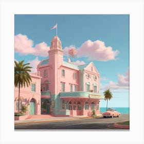 Pink Building Canvas Print