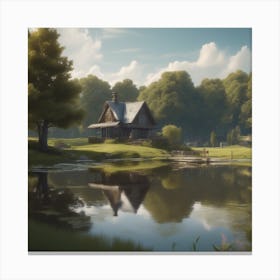 Cottage In The Woods 5 Canvas Print