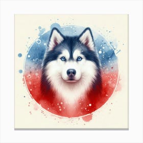 Watercolor Siberian Husky 2 Canvas Print