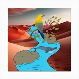 Bird In The Desert Canvas Print