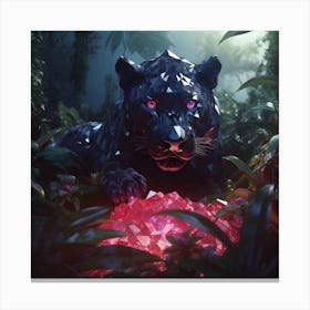 Bejewelled Black Panther. Silent as the night, fierce as the dark 1 Canvas Print