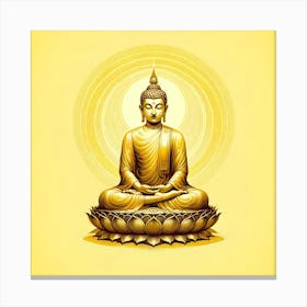 "Radiant Enlightenment" is a striking depiction of the serene Buddha, bathed in golden hues that symbolize purity, enlightenment, and wisdom. The Buddha is seated in a classic meditative pose upon a lotus, representing spiritual awakening. Concentric circles emanate from the figure, suggesting the expansive nature of Buddha's teachings. This artwork is perfect for those seeking a piece that not only enhances their space with a sense of peace and tranquility but also serves as a reminder of the journey towards inner light and truth. "Radiant Enlightenment" is a timeless piece that will bring a touch of divine grace to any environment. Canvas Print