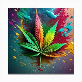 Colorful Marijuana Leaf 1 Canvas Print