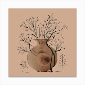 Vase With Branches Canvas Print