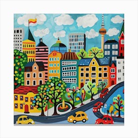 Kids Travel Illustration Berlin 2 Canvas Print