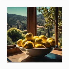 Lemons On A Window Sill Canvas Print