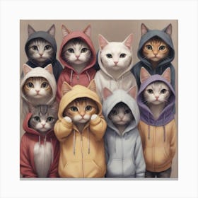 Cats In hoodies Canvas Print