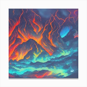 Flaming Mountain Canvas Print