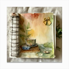Watercolor Of A Cup Of Tea Canvas Print