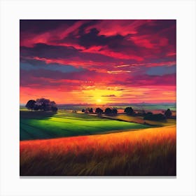 Countryside Colours at Sunset Canvas Print