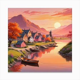 Landscape Of Mountain Art Print (6) Canvas Print