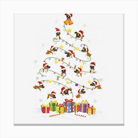 Boxer Santa Hat Ornament Decoration Christmas Tree Lights Canvas Print