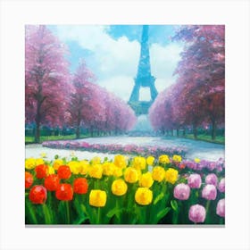 a flower garden in spring 7 Canvas Print