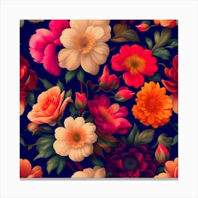 Floral Seamless Pattern Canvas Print