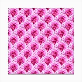 Tea Rose - Pink - Floral Pattern - Petal Elegance Art Deco Canvas Print