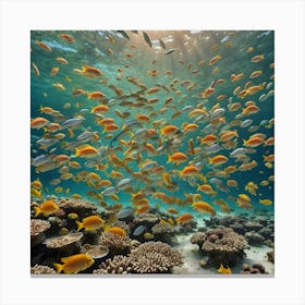 Coral Reef With Fishes Canvas Print