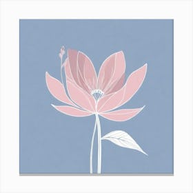 A White And Pink Flower In Minimalist Style Square Composition 579 Canvas Print