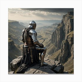 Knight On A Cliff Canvas Print