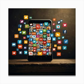 Social Media Icons 1 Canvas Print